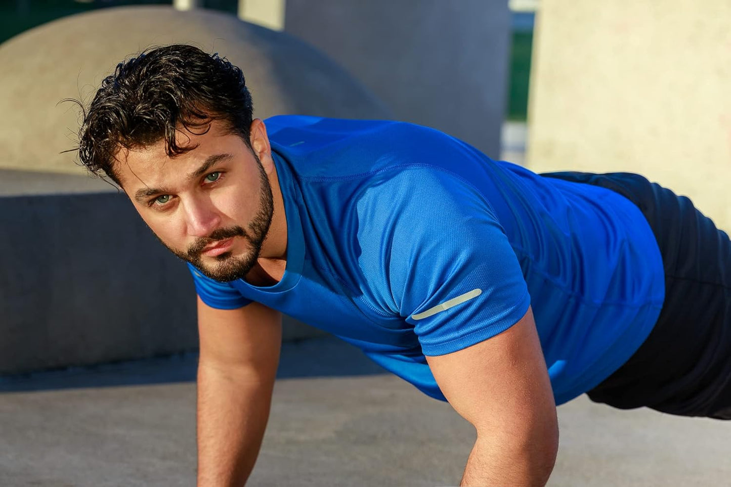 Frueo Men's 1/3 Pack Quick-Dry Moisture-Wicking Short Sleeve Athletic T-Shirts